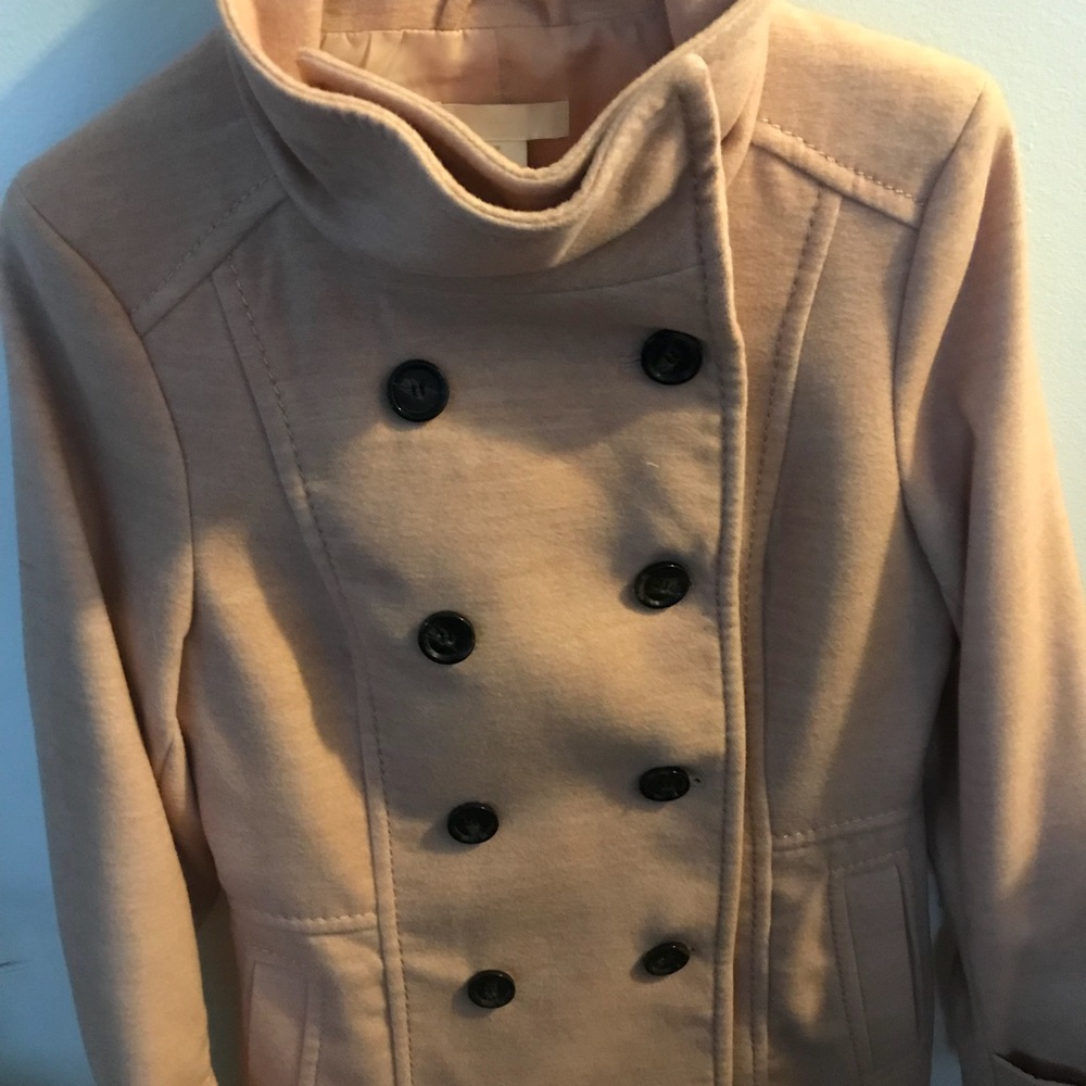 Pink women’s double breasted pea coat US size 8